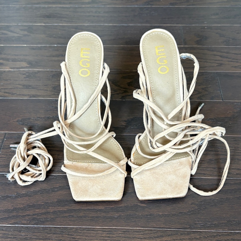 EGO Beige Strappy Heels